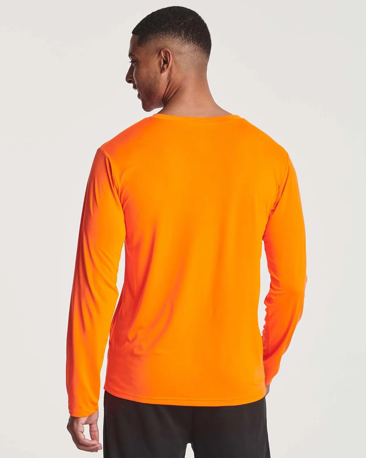 Real Essentials 4 Pack: Men's Dry-Fit Active Athletic Long Sleeve Pocket Crew T-Shirt Outdoors UPF 50 S-5XLT