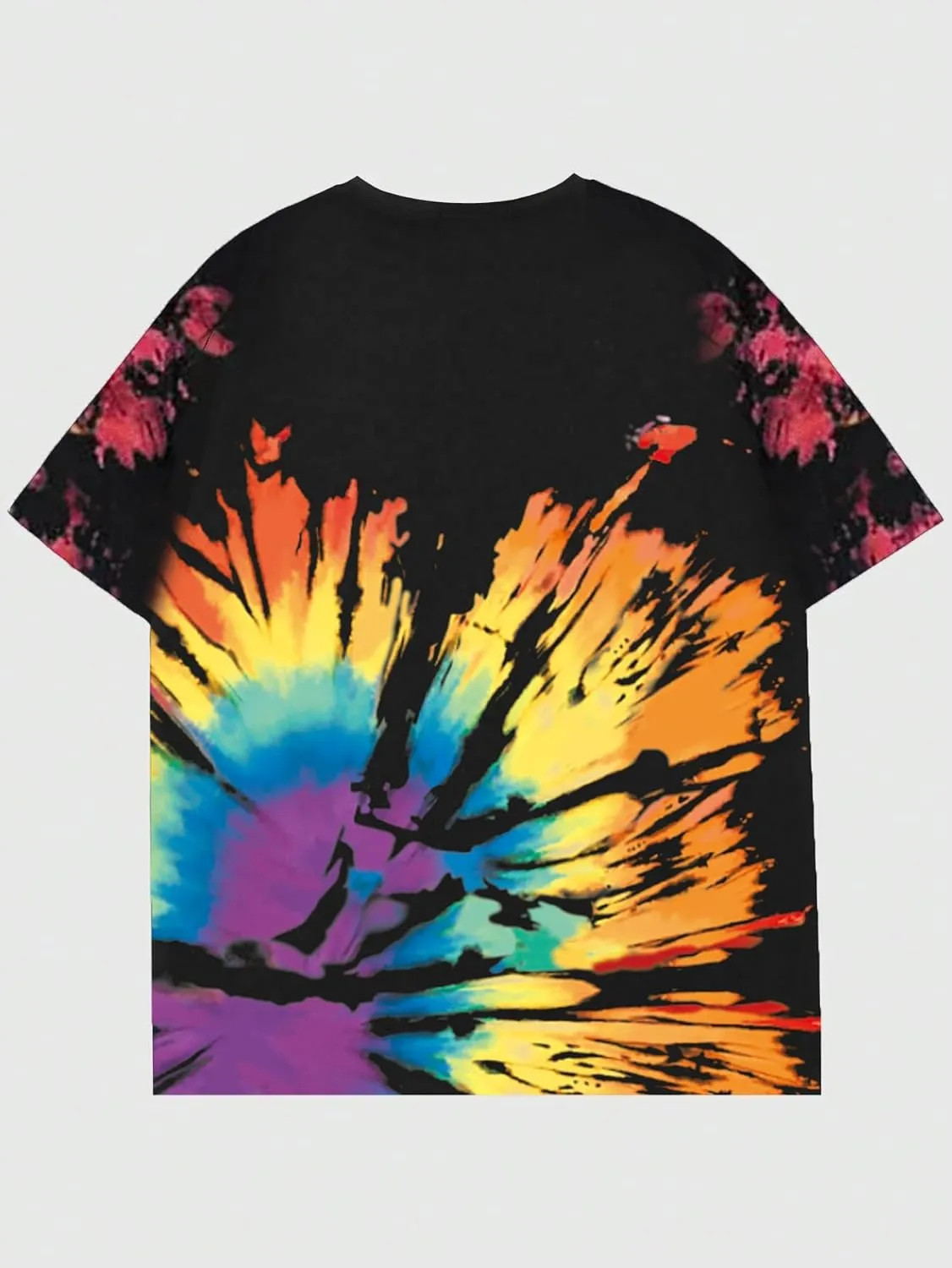 Remidoo Womens Tie Dye Oversized T Shirts V Neck Short Sleeve Loose Tee Top