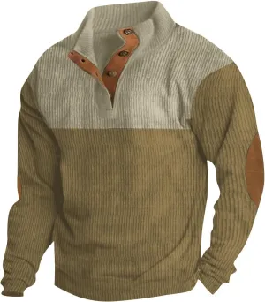 RTTUIOP Sweatshirts For Men Long Sleeve Button Down Shirts Casual Vintage Henley V-Neck Top Fleece Pullover Western Wear