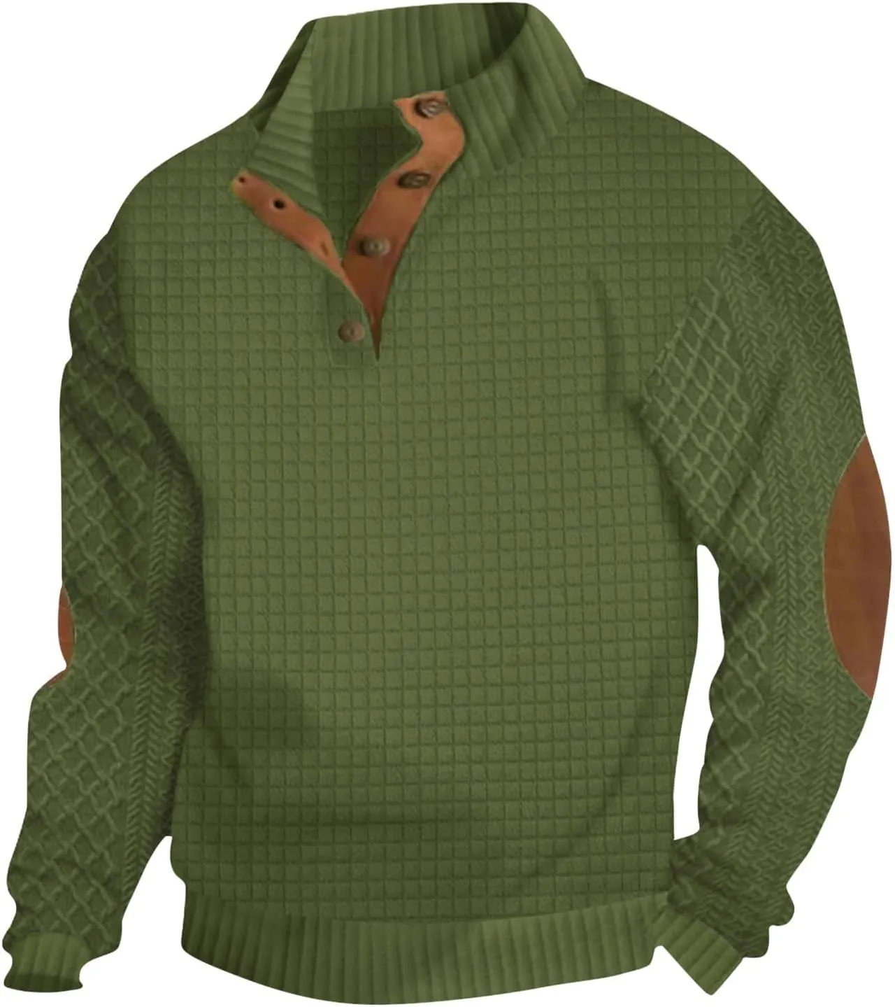 RTTUIOP Sweatshirts For Men Long Sleeve Button Down Shirts Casual Vintage Henley V-Neck Top Fleece Pullover Western Wear