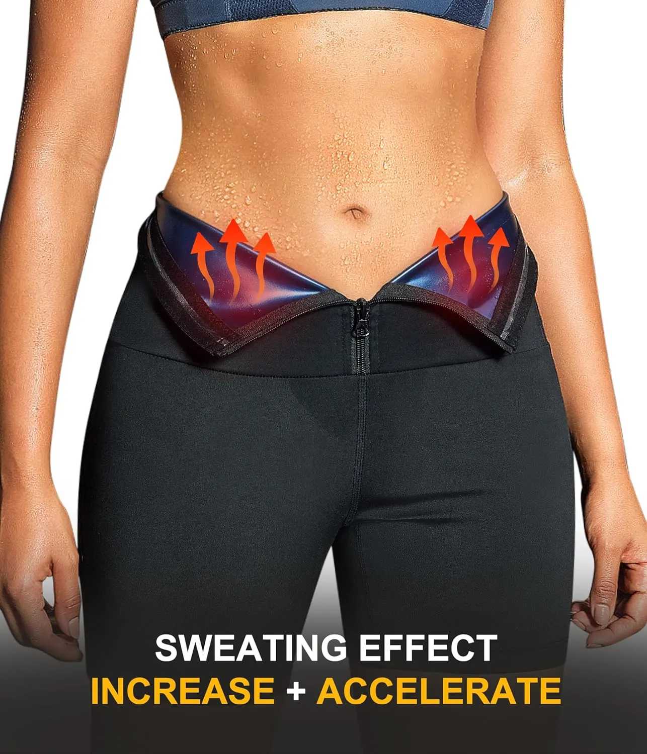 SCARBORO Sauna Sweat Shorts for Women Waist Trainer Leggings Workout Suit Compression Body Shaper Band