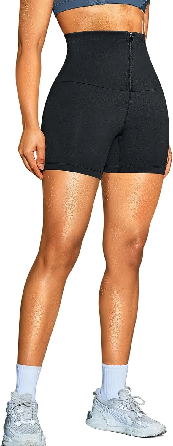 SCARBORO Sauna Sweat Shorts for Women Waist Trainer Leggings Workout Suit Compression Body Shaper Band