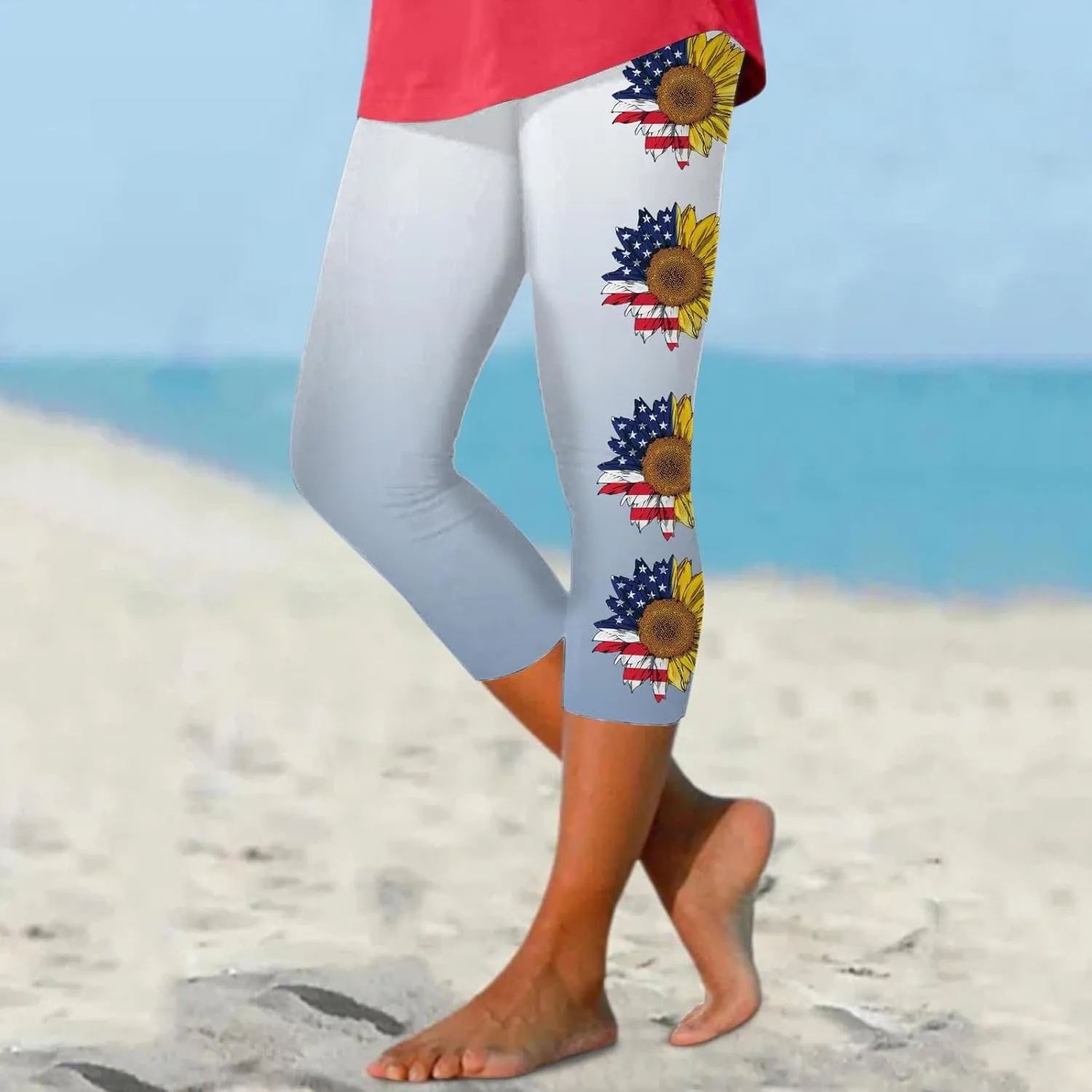 sdbrld Gym Leggings for Women 2024 Super Bowl Sport Theme Party Leggings Football Print Game Day Tights High Waist Yoga Pants