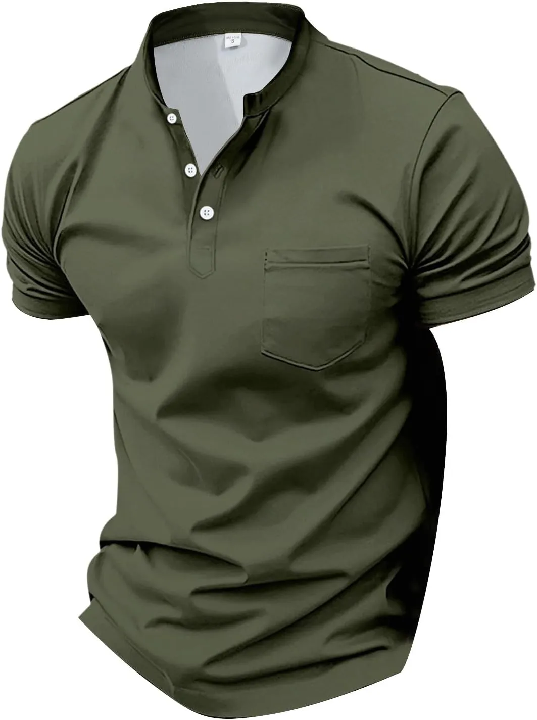 Short Sleeve Muscle Henley T-Shirts for Men Casual Cotton Gym Workout Athletic V Neck Tees Quick Dry Summer Work Polo Shirts