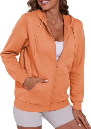 SMENG Womens Zip Up Hoodies Long Sleeve Fit Hooded Sweatshirts 2024 Casual Lightweight Jacket
