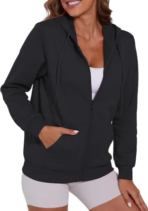 SMENG Womens Zip Up Hoodies Long Sleeve Fit Hooded Sweatshirts 2024 Casual Lightweight Jacket