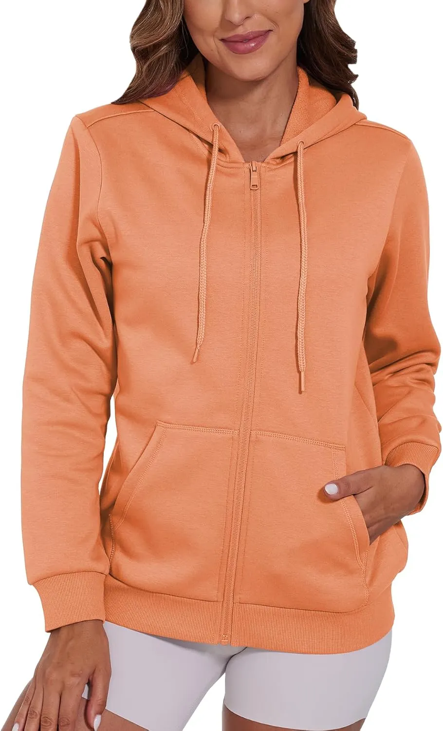 SMENG Womens Zip Up Hoodies Long Sleeve Fit Hooded Sweatshirts 2024 Casual Lightweight Jacket