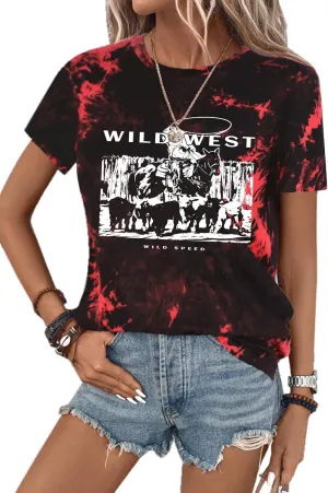 SOFIA'S CHOICE Tie Dye Shirt Women Short Sleeve Tee Shirt Crew Neck Casual Summer Tops