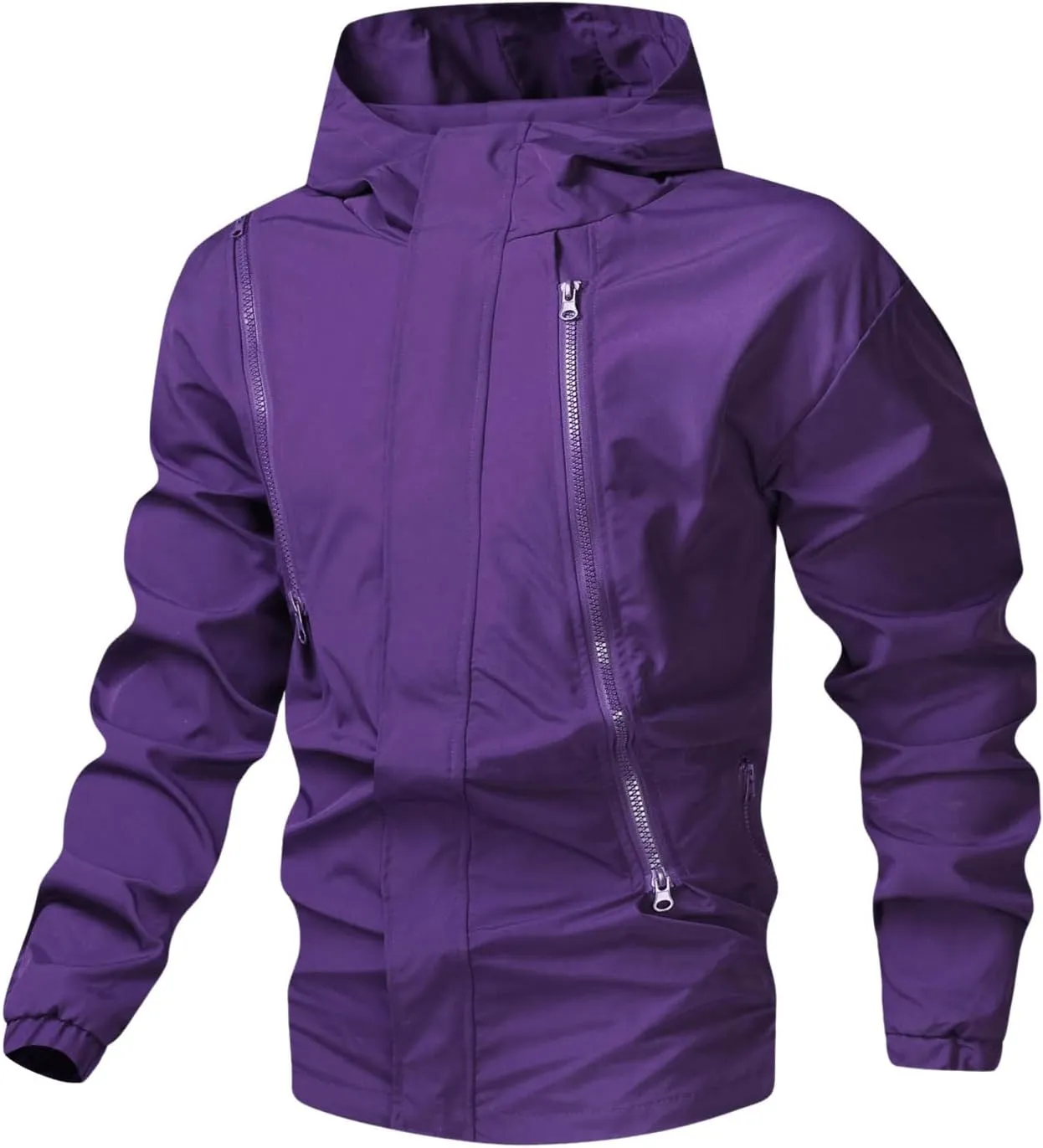 SOLY HUX Men's Zip Up Hoodies Jacket Long Sleeve Windbreaker Jacket Outerwear with Pockets