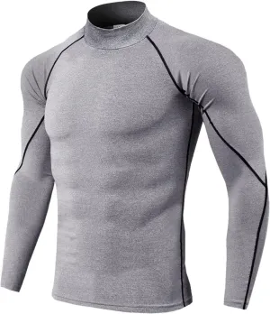 Sports Compression Shirt for Men Long Sleeve Workout Baselayer Shirts Quick Dry Gym Yoga Athletic Running Tee Tops