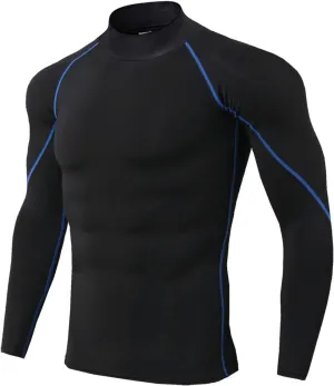 Sports Compression Shirt for Men Long Sleeve Workout Baselayer Shirts Quick Dry Gym Yoga Athletic Running Tee Tops