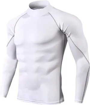 Sports Compression Shirt for Men Long Sleeve Workout Baselayer Shirts Quick Dry Gym Yoga Athletic Running Tee Tops