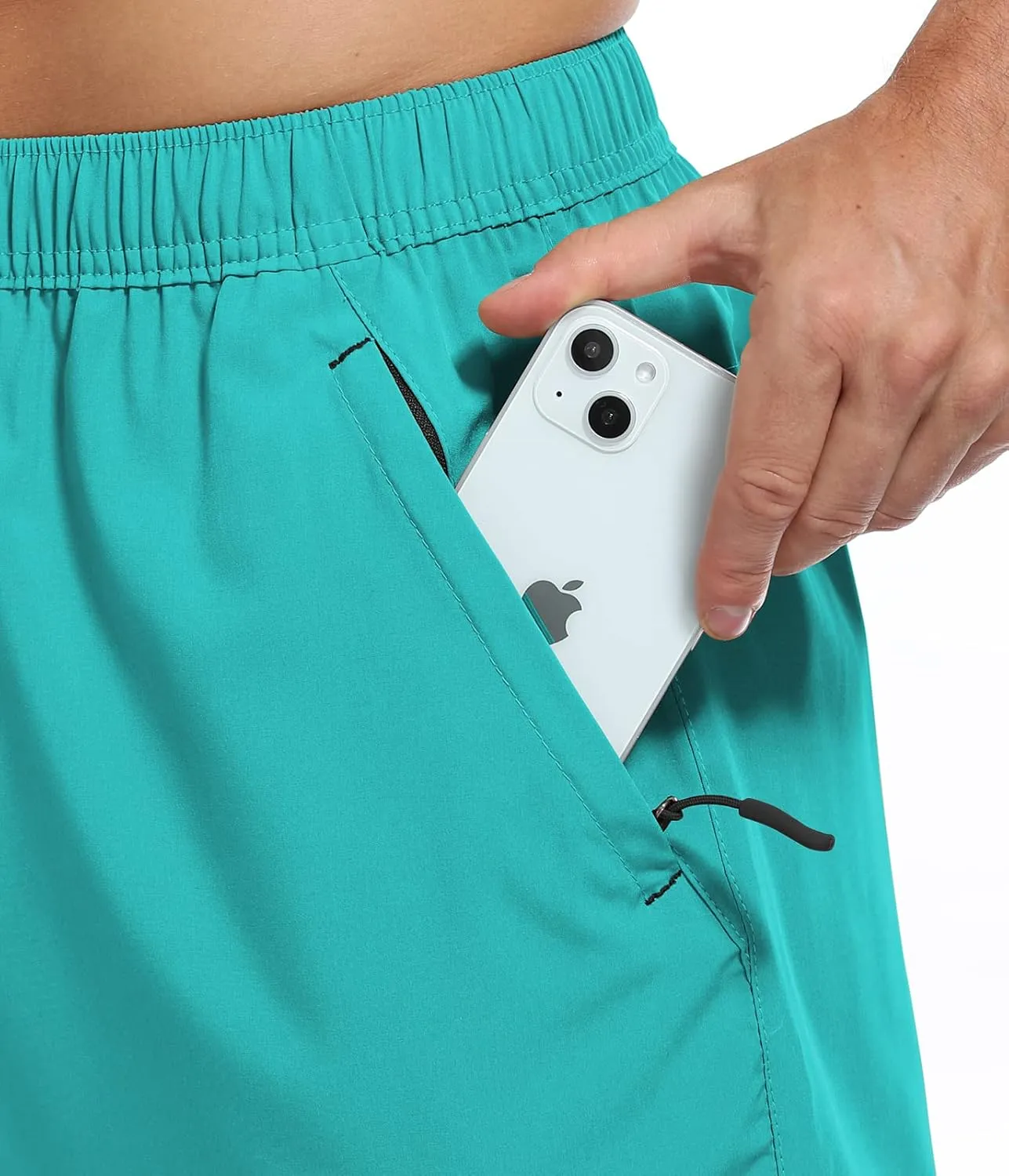 SPOSULEI Men's Athletic Hiking Shorts Water Resistant Quick-Dry Lightweight Outdoor Sweat Shorts with Zipper Pockets