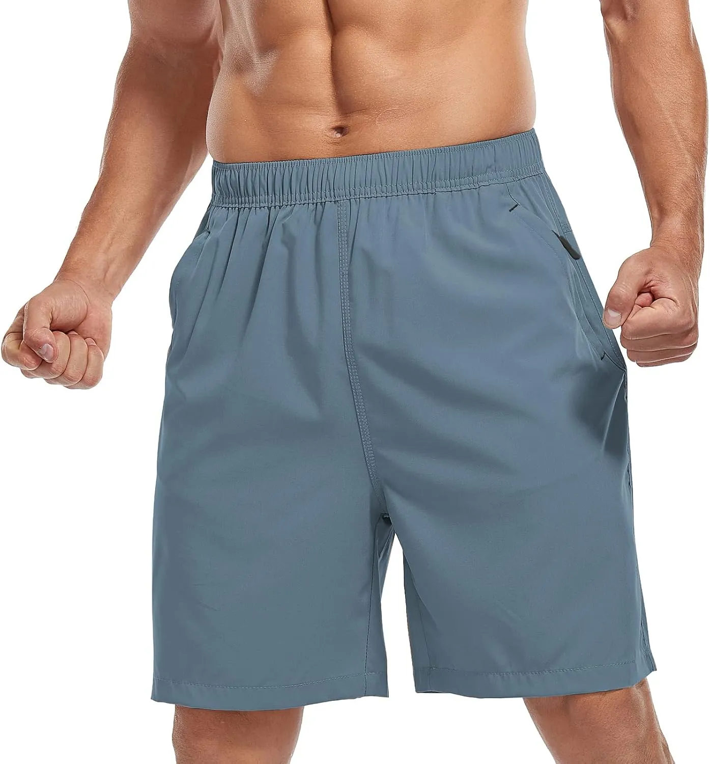 SPOSULEI Men's Athletic Hiking Shorts Water Resistant Quick-Dry Lightweight Outdoor Sweat Shorts with Zipper Pockets