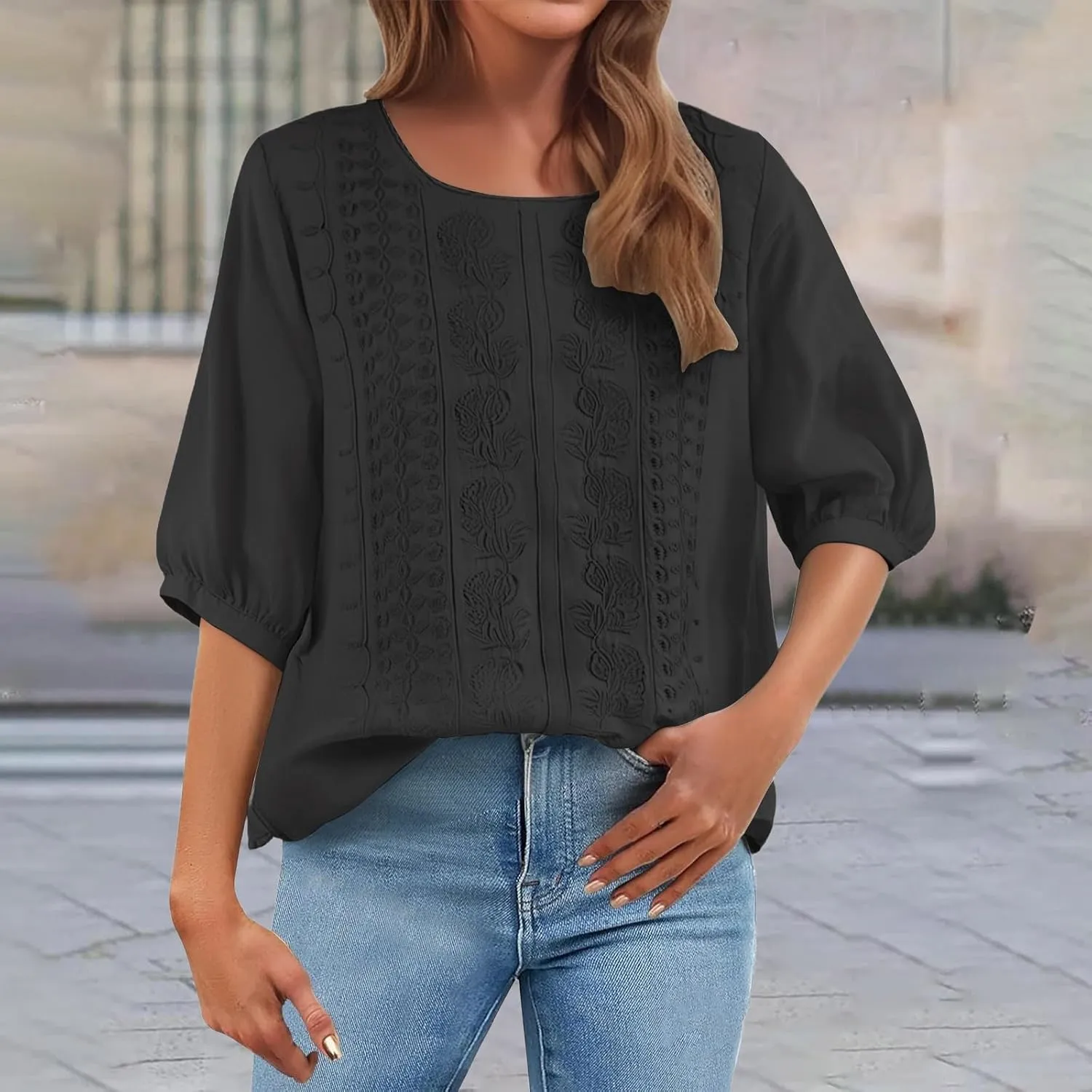 Summer Linen Shirts for Womens Cotton Linen Shirt Casual Short Sleeve Solid Crew Neck Tops Loose Fit Beach Blouses