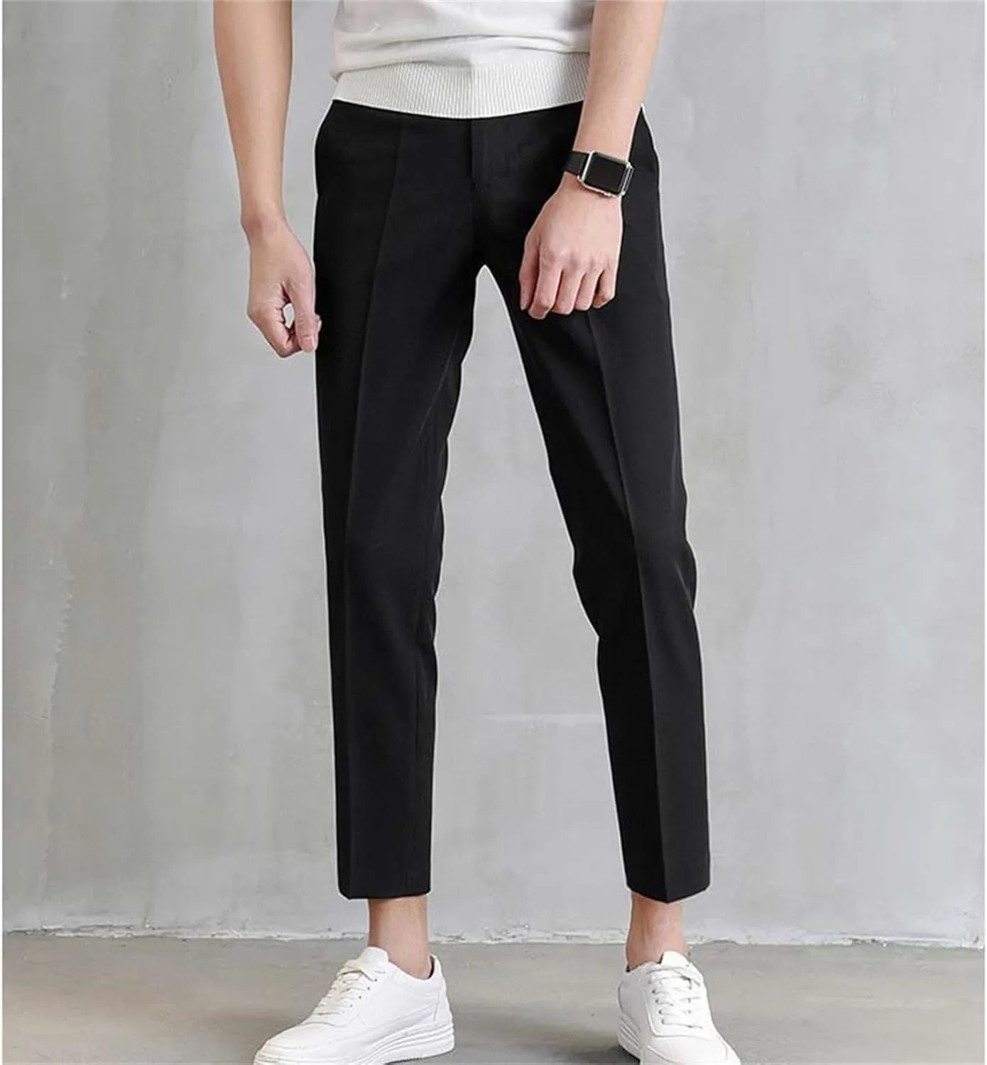 Summer Slim Fit Small Foot Casual Business Cropped Suit Pants Foam
