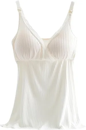 TANGNADE Womens Maternity Nursing Tank Cami for Breastfeeding with Padded Bra Comfy Pregnancy Sleepwear Clothes