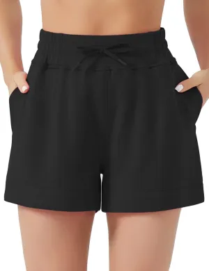 THE GYM PEOPLE Women's Drawstring Sweat Shorts High Waisted Summer Workout Lounge Shorts with Pockets