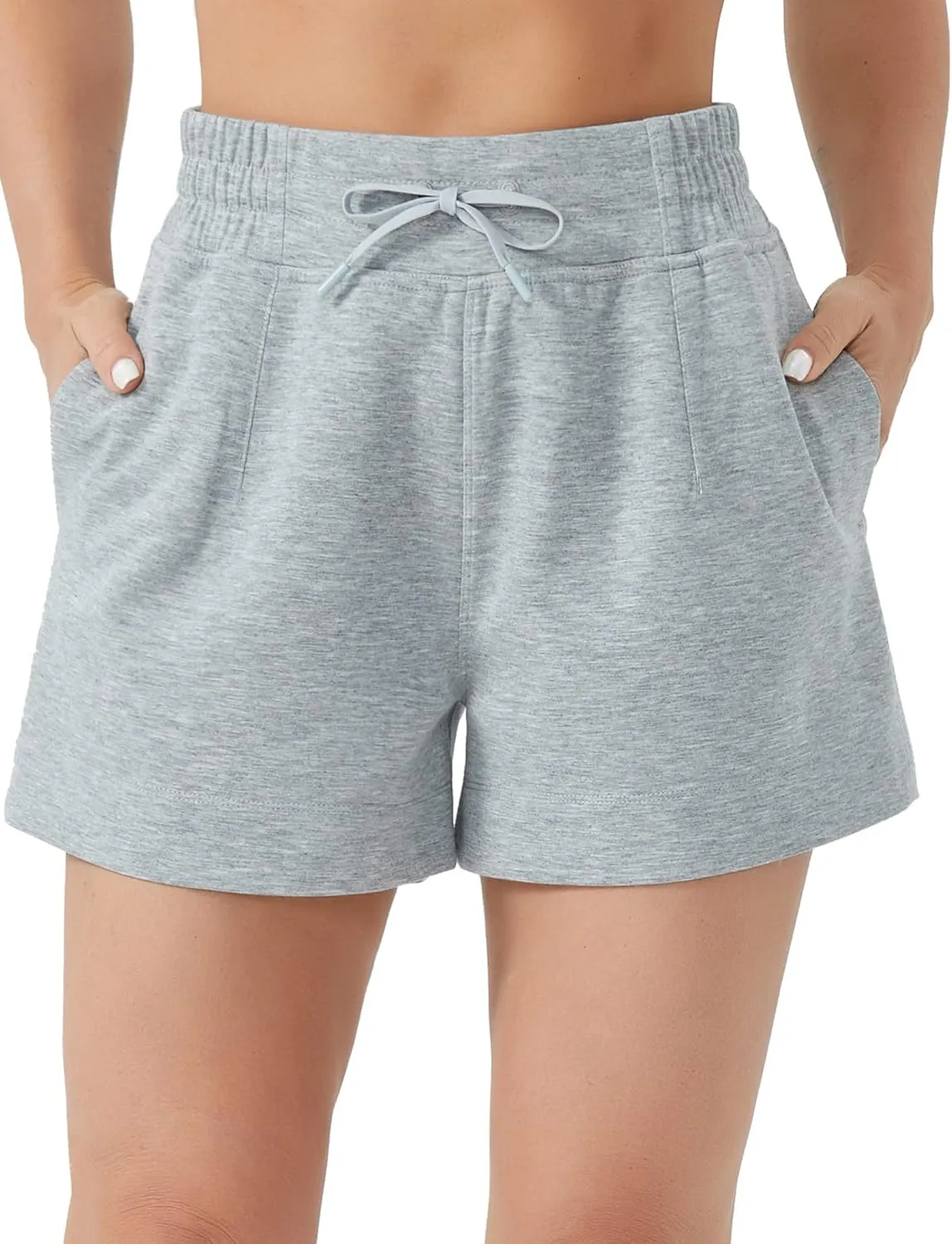 THE GYM PEOPLE Women's Drawstring Sweat Shorts High Waisted Summer Workout Lounge Shorts with Pockets