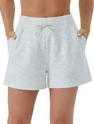 THE GYM PEOPLE Women's Drawstring Sweat Shorts High Waisted Summer Workout Lounge Shorts with Pockets