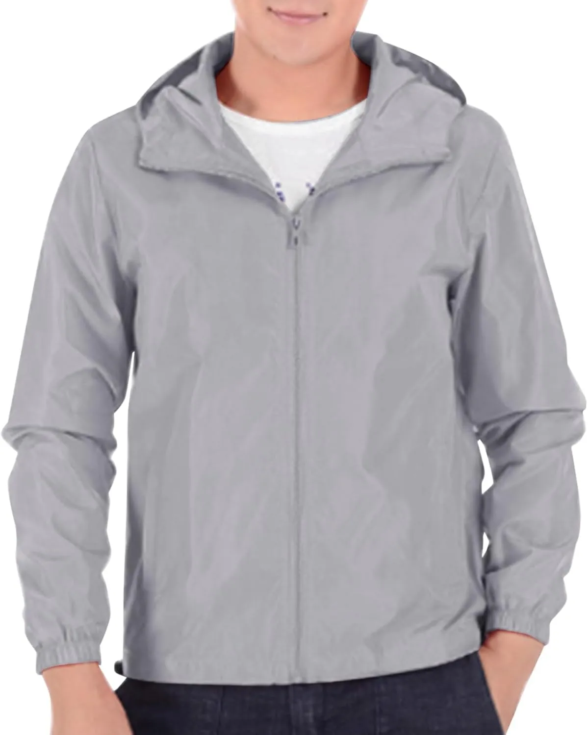 Thin Hooded Jacket for Mens Soft Shell Windproof Waterproof Hiking Coats Zipper Long Sleeve Casual Outwear Plus Size
