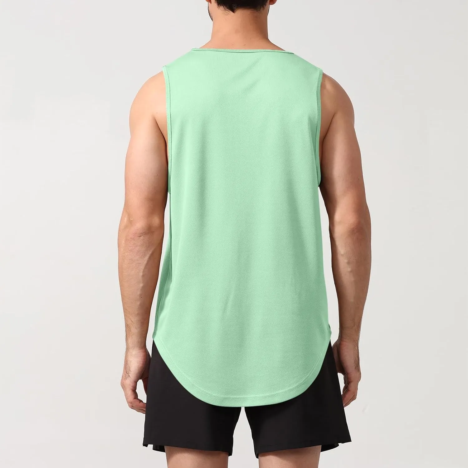 Uillui Mens Fitness Training Tee Quick Dry Loose Lightweight Athletic Tank Tops Gym Workout Shirts Active Sleeveless T-Shirt