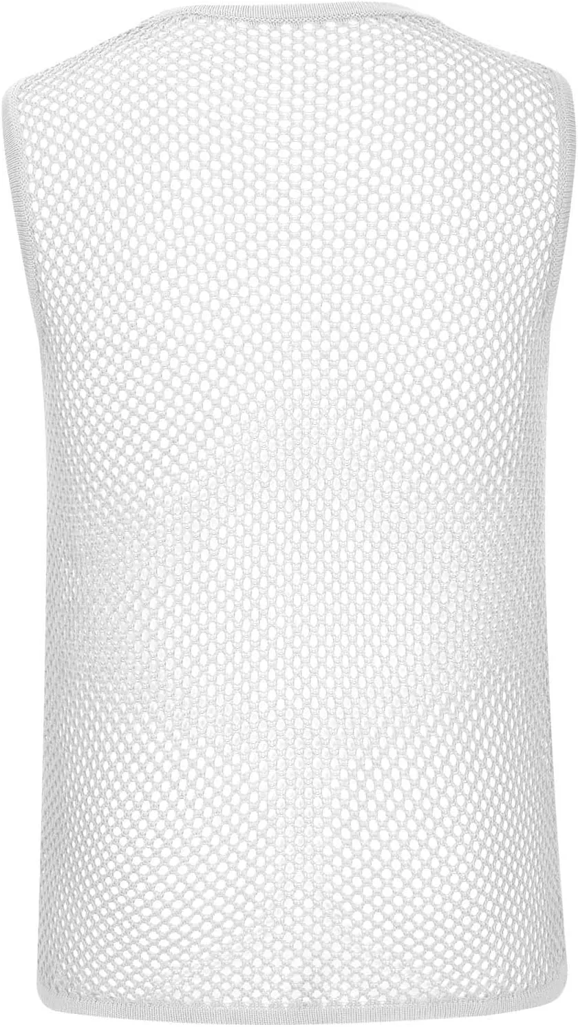 Uillui Men's Mesh Fishnet Muscle Shirts See Through Mesh Party Vest Tops Workout Muscle Tank Fitted Crew Neck Base Layer Tee