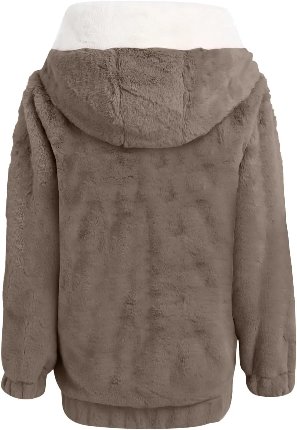 Winter Coats for Women Color Block Hooded Fleece Jacket Full Zip Long Sleeve Cardigan Coat 2024 Plus Size Warm Outwear