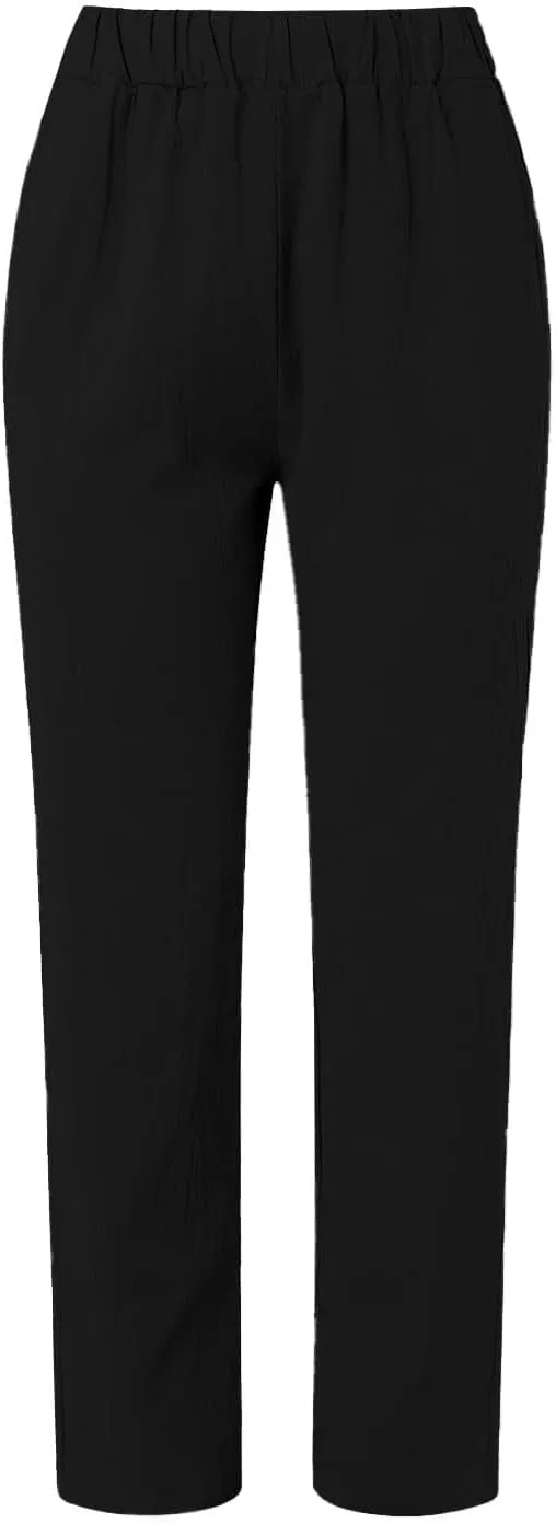 Women Linen Palazzo Pants Summer Boho Wide Leg High Waist Casual Lounge Pant Beach Travel Vacation Outfits