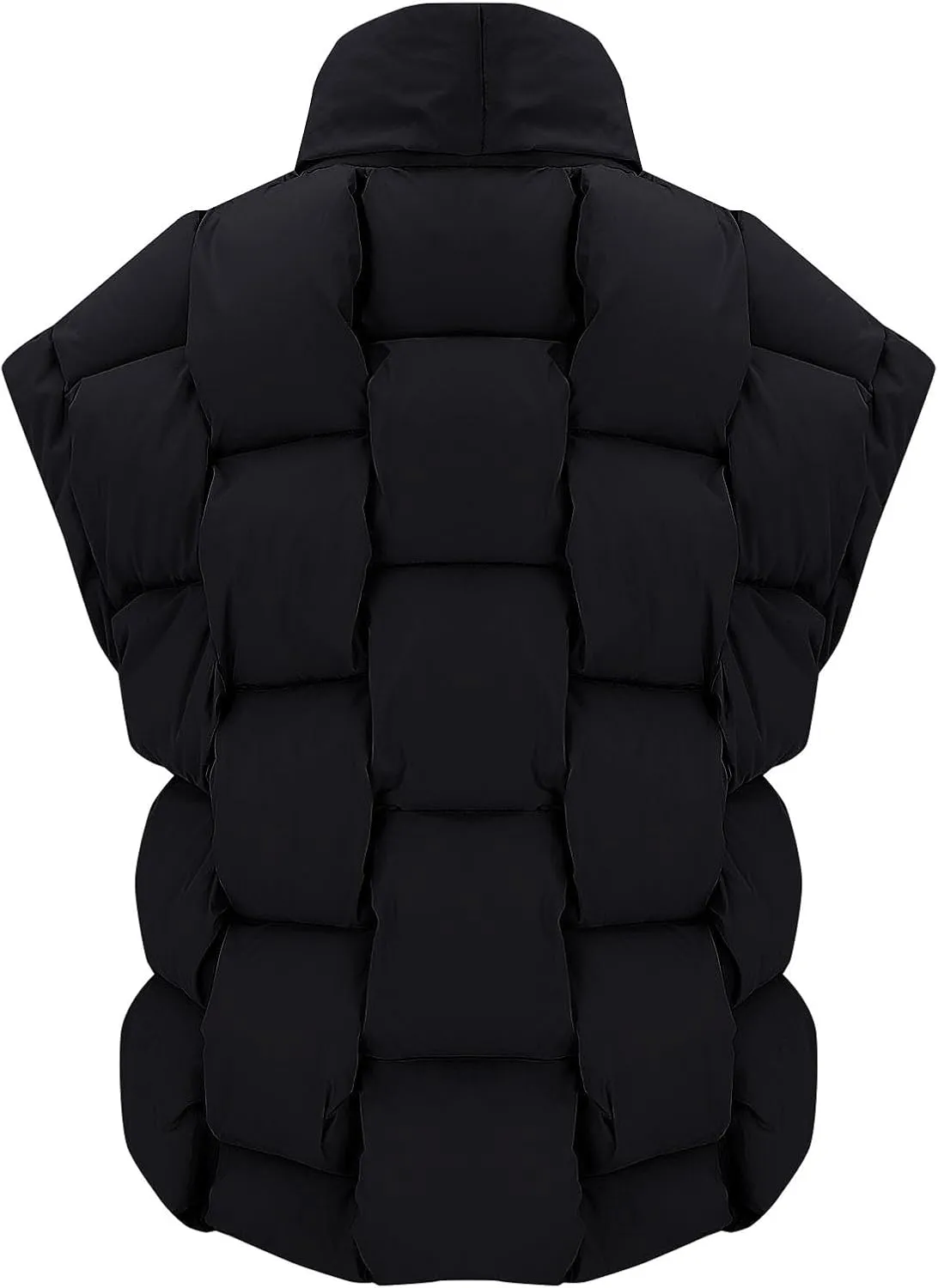 Women Winter Oversized Puffer Vest Sleeveless Jacket Zip Up Lightweight Stand Collar Insulated Padded Puffy Jackets Coat