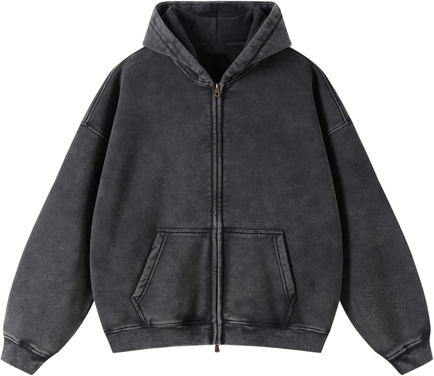 Womens and Mens Zip Up Hoodies Vintage Acid Wash Oversized Sweatshirts Hooded Sweatshirt Streetwear