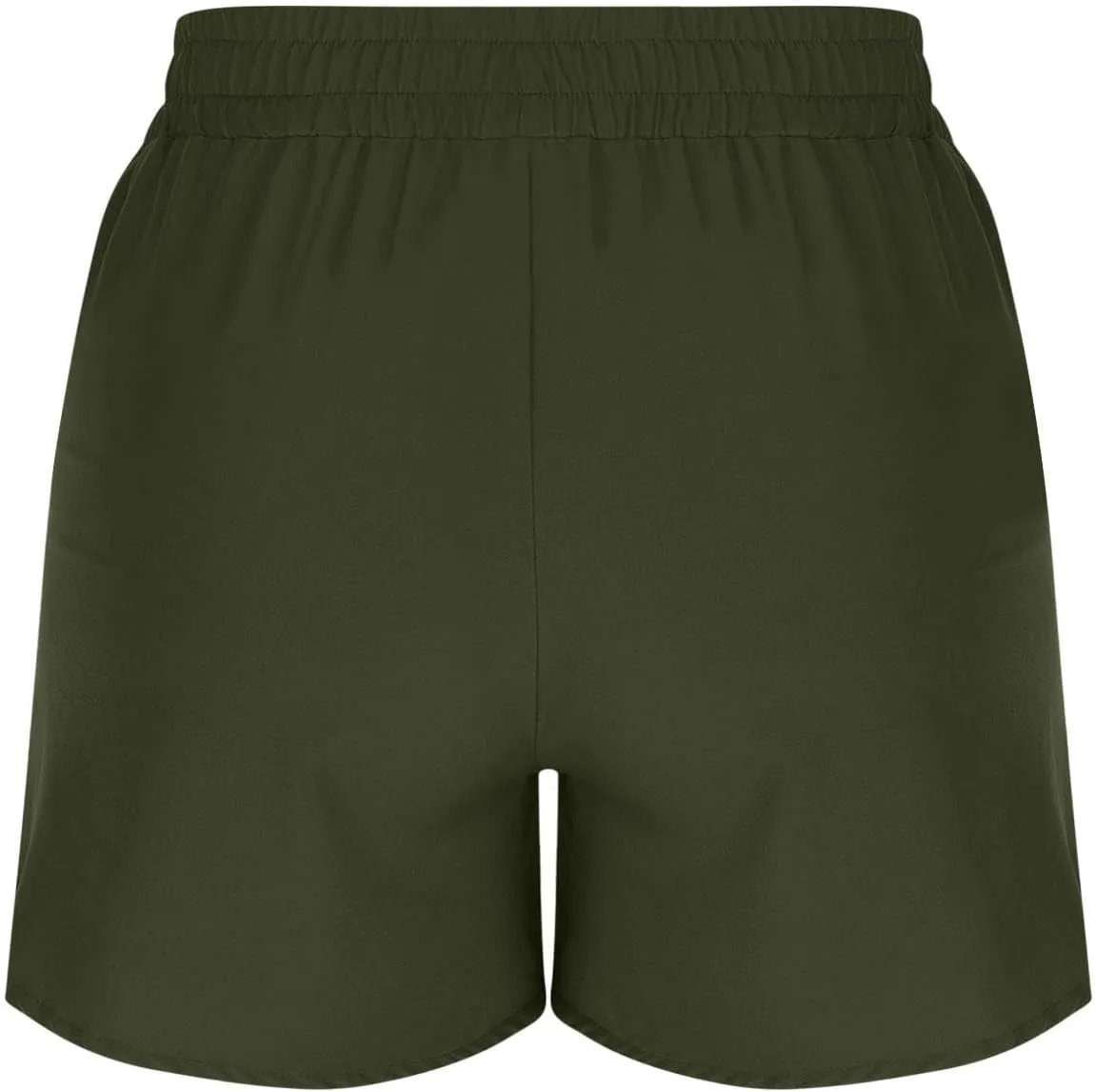 Women's Athletic Shorts High Waisted Running Solid Shorts with Zip Pocket Side Split Short Gym Elastic Workout Pants