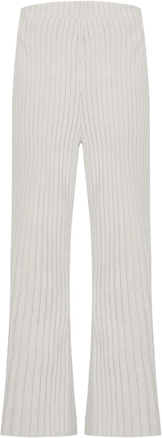 Women's Corduroy Pants Fashion Solid Color Wide Leg Sweatpants Loose Casual Comfy Straight Leg Flared Trousers