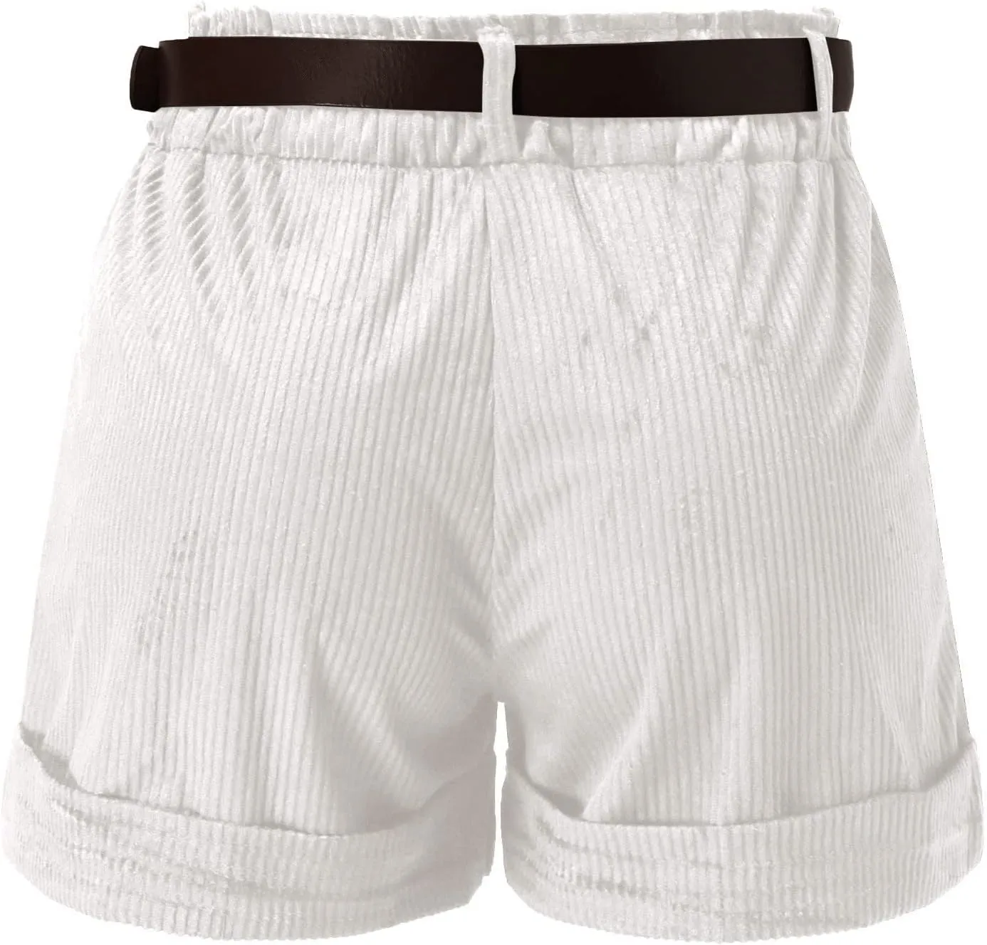 Women's Corduroy Shorts Summer High Waist Pleated Loose Casual Super Soft Pocket Corduroy Wide Leg Shorts