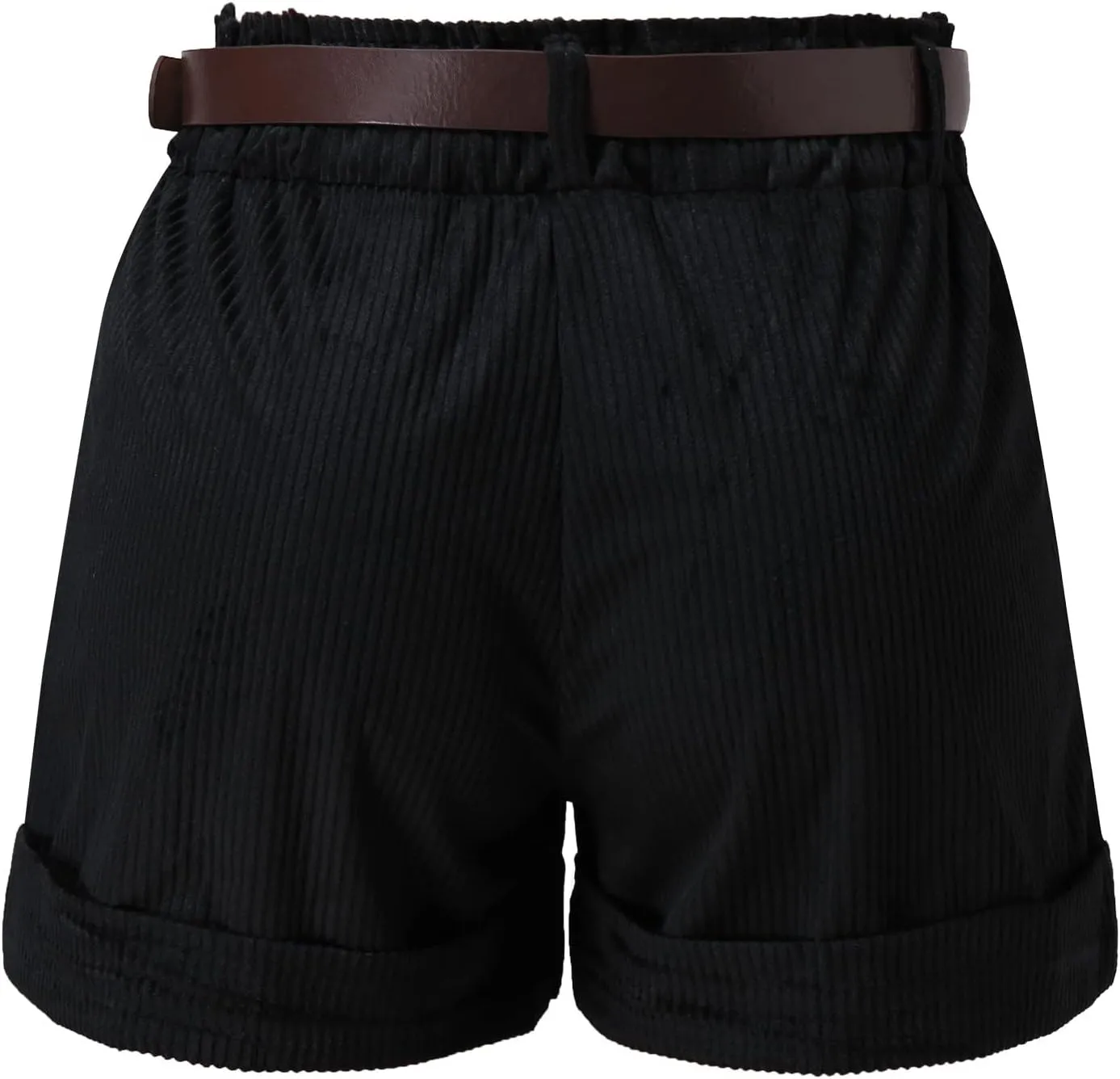 Women's Corduroy Shorts Summer High Waist Pleated Loose Casual Super Soft Pocket Corduroy Wide Leg Shorts