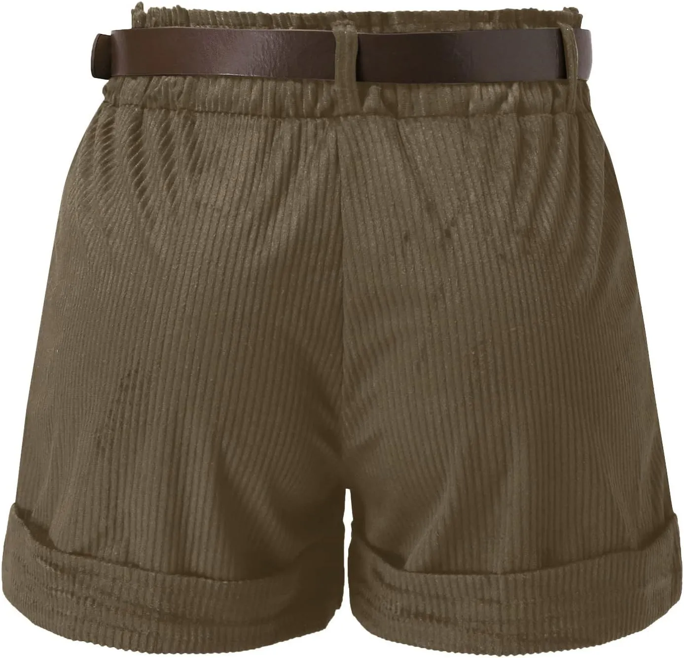 Women's Corduroy Shorts Summer High Waist Pleated Loose Casual Super Soft Pocket Corduroy Wide Leg Shorts