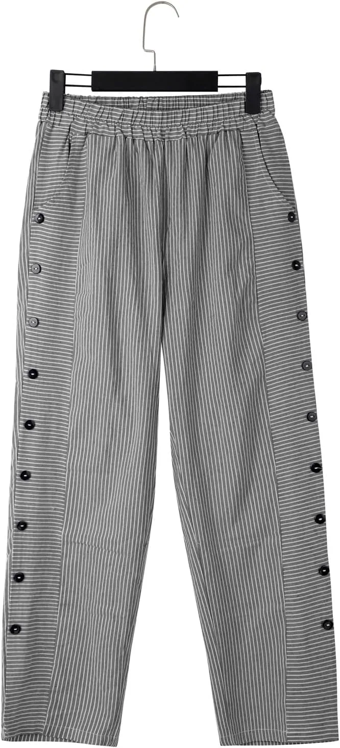 Womens Cotton Linen Palazzo Pants Loose Cotton and Linen Casual Pants Wide Leg Long Lounge Pant Trousers Straight