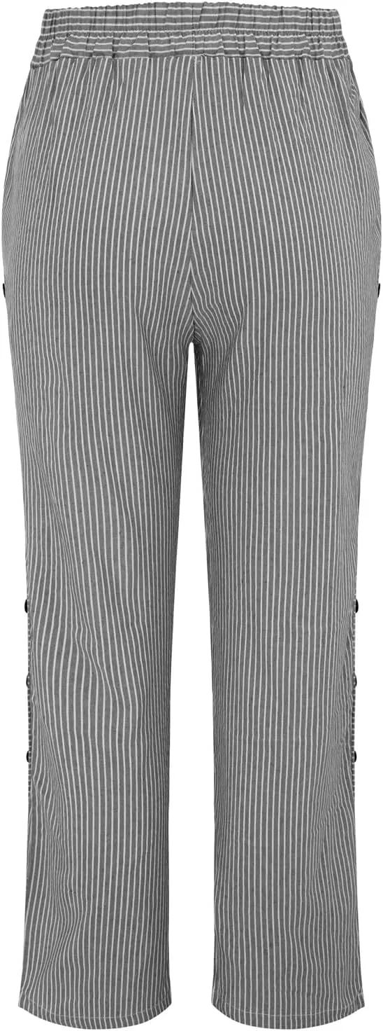 Womens Cotton Linen Palazzo Pants Loose Cotton and Linen Casual Pants Wide Leg Long Lounge Pant Trousers Straight