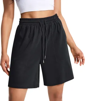 Womens Cotton Sweat Shorts Casual Summer Short Loose Drawstring Lounge Running Athletic Shorts with Pockets