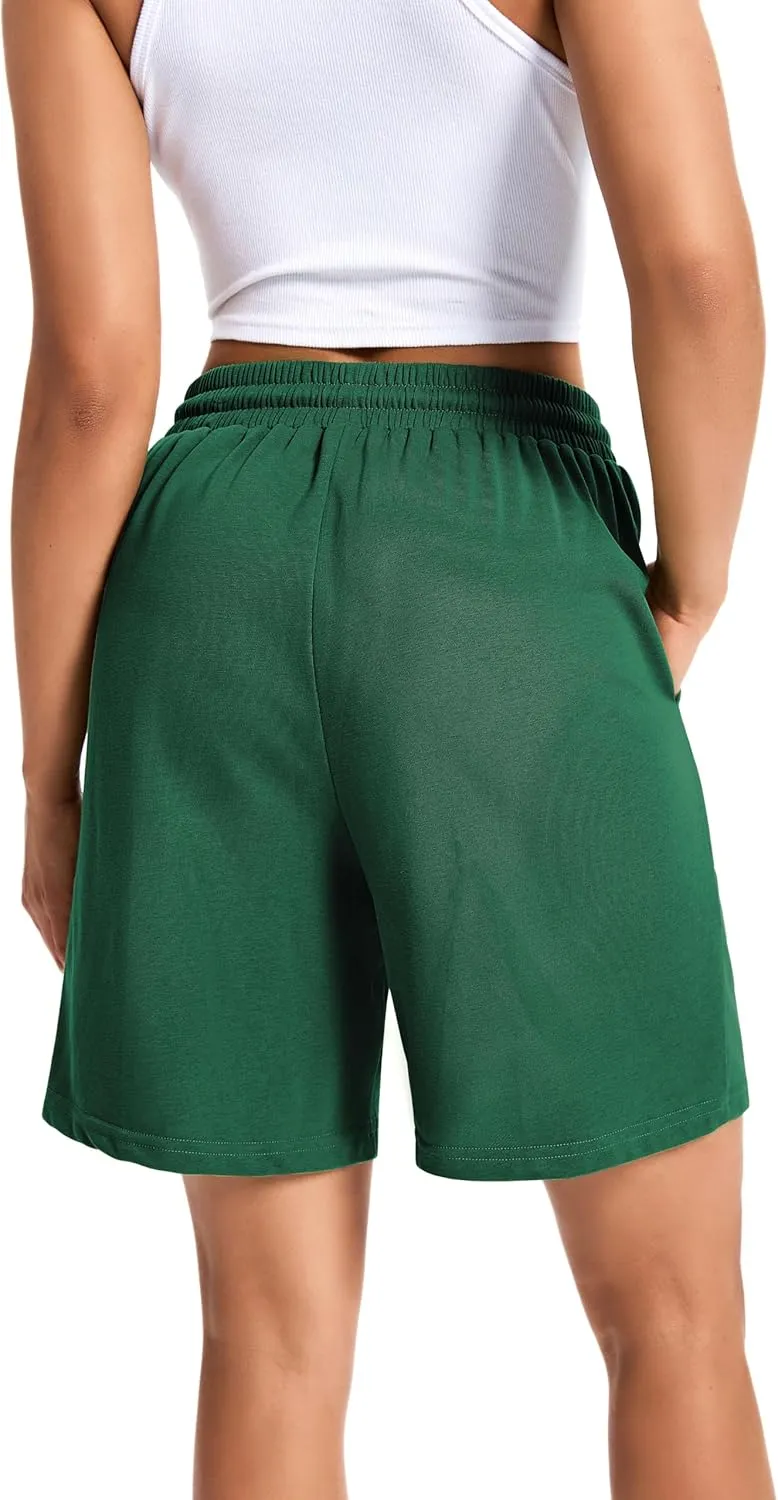 Womens Cotton Sweat Shorts Casual Summer Short Loose Drawstring Lounge Running Athletic Shorts with Pockets