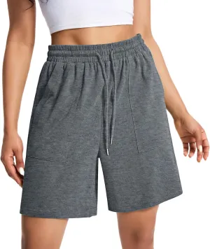 Womens Cotton Sweat Shorts Casual Summer Short Loose Drawstring Lounge Running Athletic Shorts with Pockets