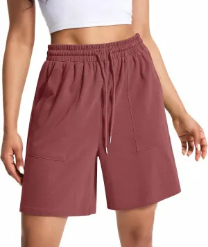 Womens Cotton Sweat Shorts Casual Summer Short Loose Drawstring Lounge Running Athletic Shorts with Pockets