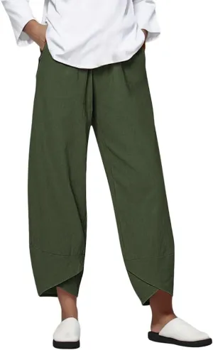 Women's Cotton Sweatpants Pants High Casual Waist Long Solid Cotton Pants Summer Wide Leg High Waisted Cropped