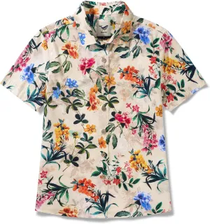 Womens Hawaiian Shirts Tropical Print Short Sleeve Button Down Shirt Casual Hawaii Beach Top Blouse