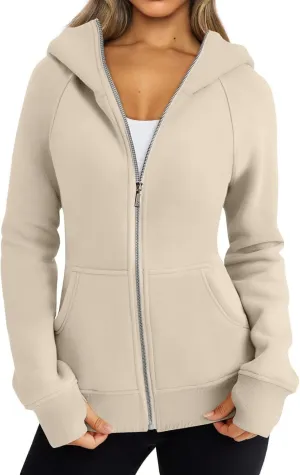 Women's Oversized Sweatshirts Fall Sweaters Zip Up Hoodies Fashion Outfits Fleece Jackets Winter Clothes