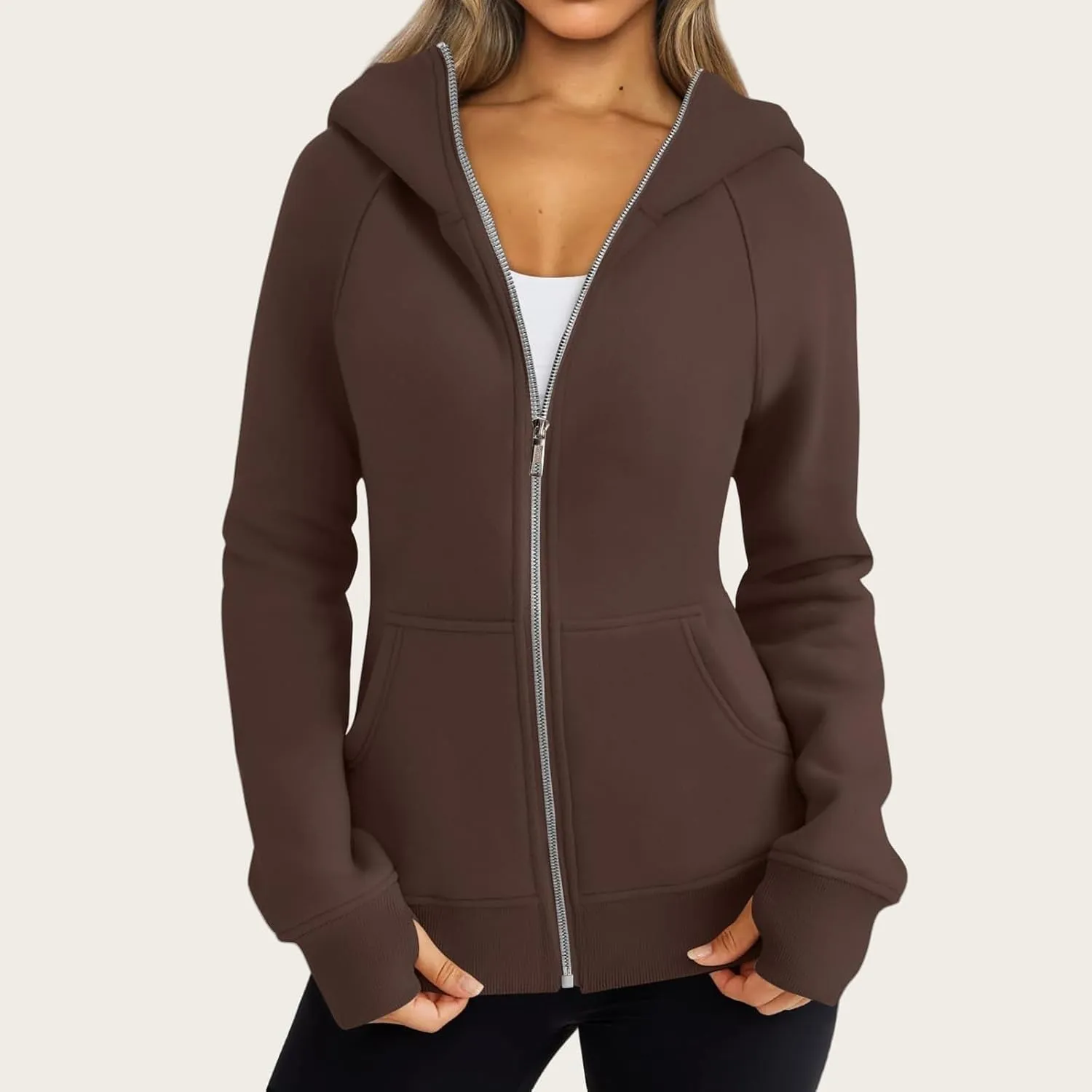 Women's Oversized Sweatshirts Fall Sweaters Zip Up Hoodies Fashion Outfits Fleece Jackets Winter Clothes