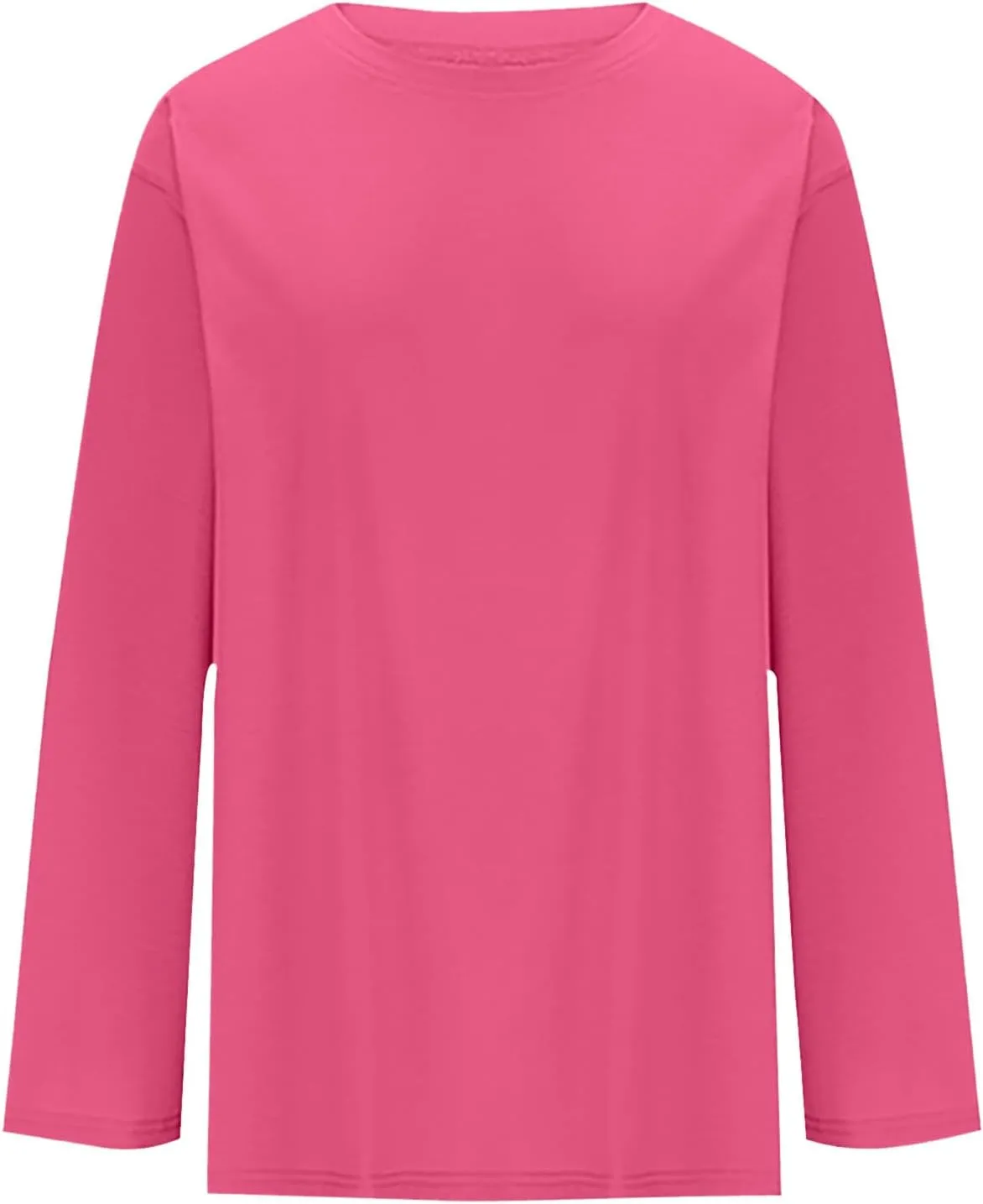 Womens Oversized Tops Long Sleeve Lightweight Shirts 2025 Spring Fashion Trendy Tops Crewneck Casual Solid Basic Tee