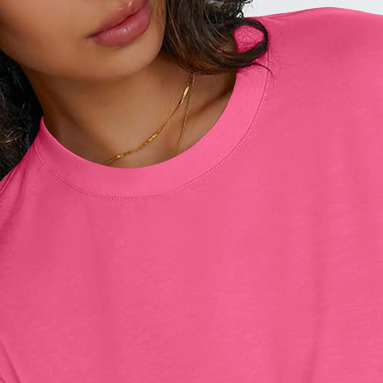 Womens Oversized Tops Long Sleeve Lightweight Shirts 2025 Spring Fashion Trendy Tops Crewneck Casual Solid Basic Tee