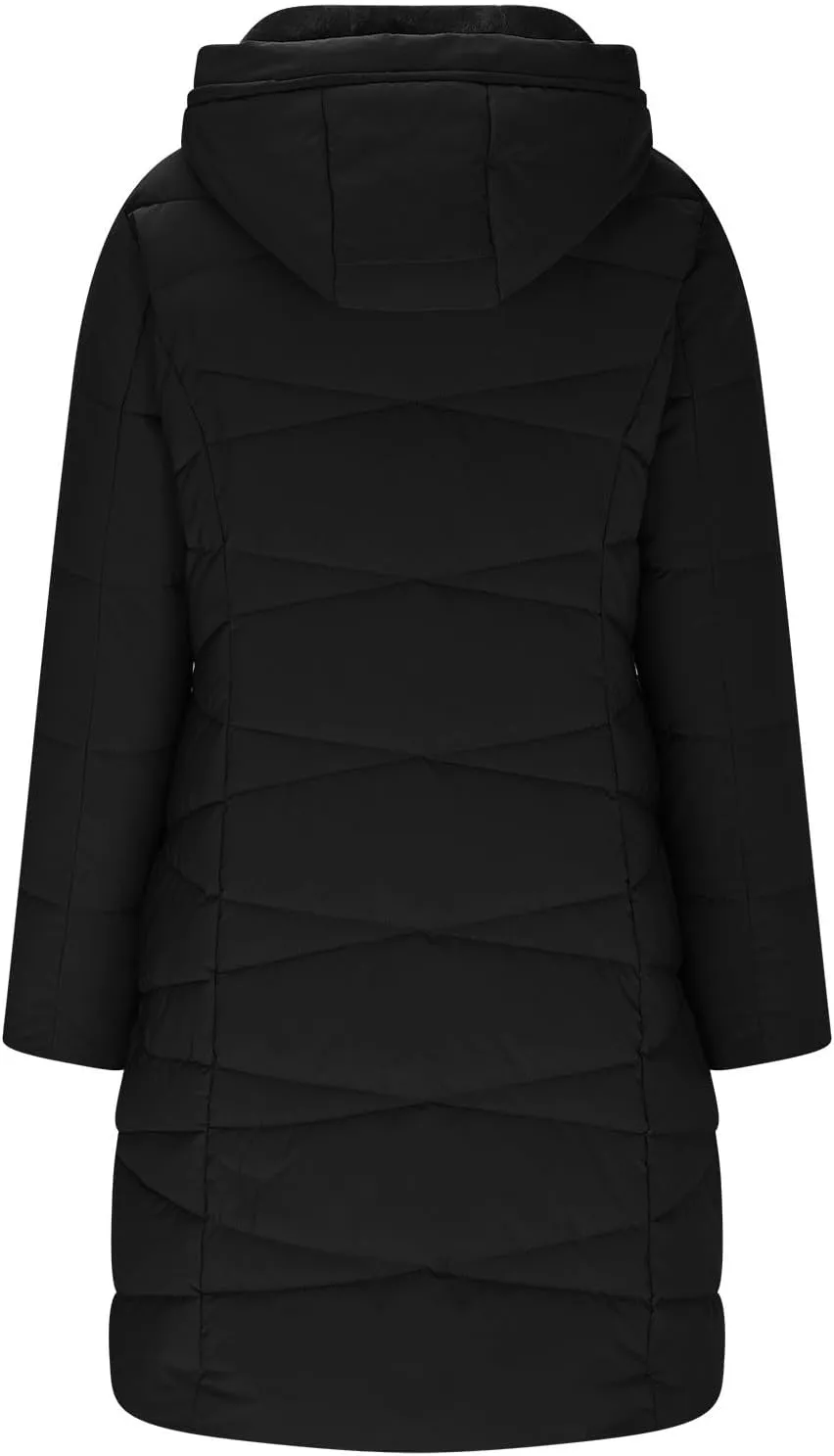 Womens Winter Long Coats Trendy Warm Puffer Jacket Sherpa Fleece Lined Down Coat Thicken Hooded Parka Padded Coats
