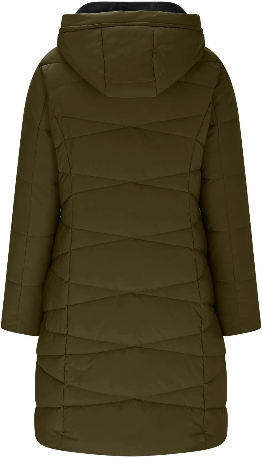 Womens Winter Long Coats Trendy Warm Puffer Jacket Sherpa Fleece Lined Down Coat Thicken Hooded Parka Padded Coats